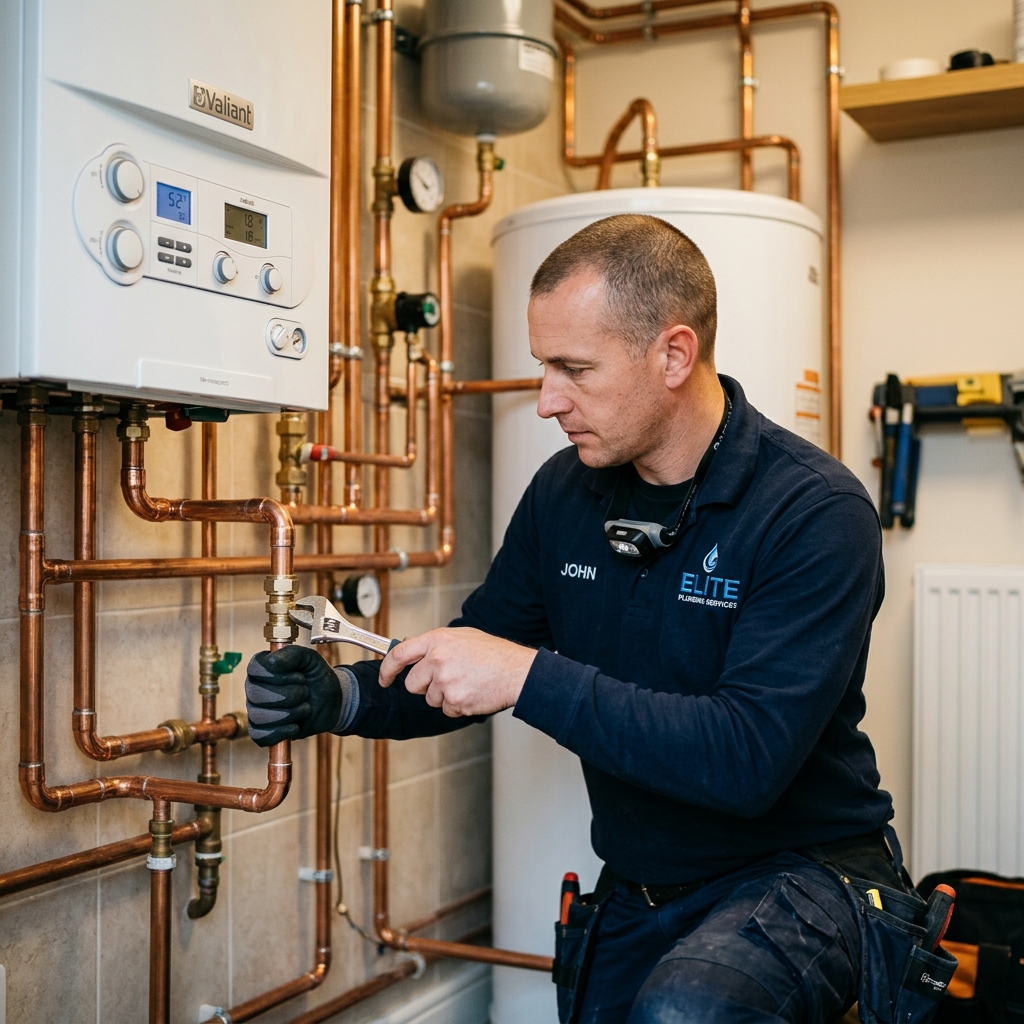 Professional Plumber Working